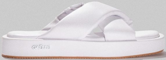 CIABATTE PUFF CON LOGO IN ECOPELLE GBCDP3041BIANCO GAELLE PARIS