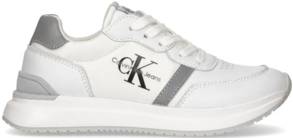 SNEAKERS IN PELLE LISCIA LOW CUT LACE UP V3X9805801594X092J CALVIN KLEIN JEANS