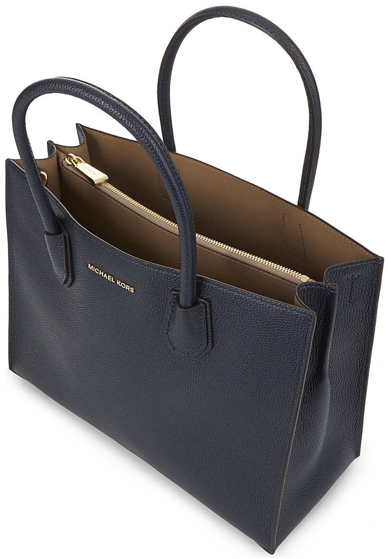 Borsa tote mercer grande outlet a fisarmonica in pelle martellata