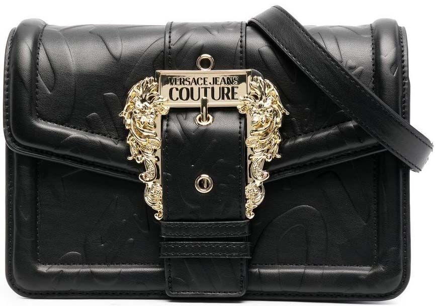 Versace Borsa Nera A Tracolla In Pelle Bambina