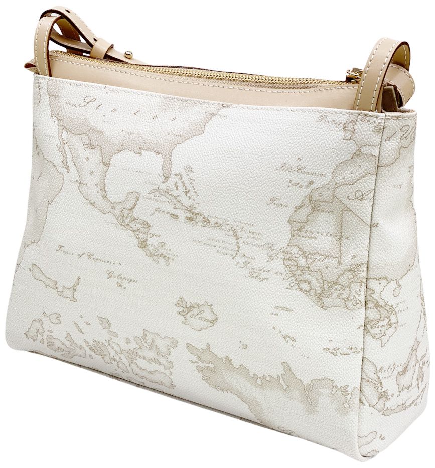 Alviero Martini Prima Classe - Borsa a tracolla in tessuto stampato Geo  White