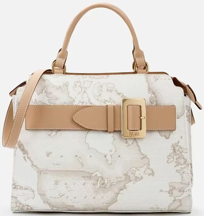 Alviero Martini Prima Classe - Borsa media a bauletto con tracolla Geo  White