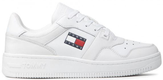 SNEAKERS IN PELLE LISCIA EM00955YBR TOMMY HILFIGER 