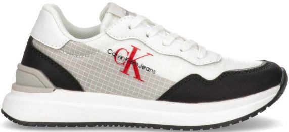 SNEAKERS IN TESSUTO E PELLE LISCIA LOW CUT LACE UP V3B9801380316Y995 CALVIN KLEIN JEANS