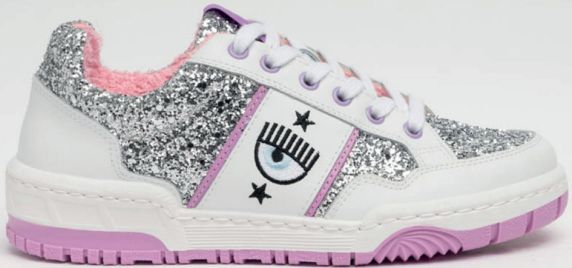 SNEAKERS IN GLITTER E PELLE LISCIA CF1 LOW CF3001139 CHIARA FERRAGNI 