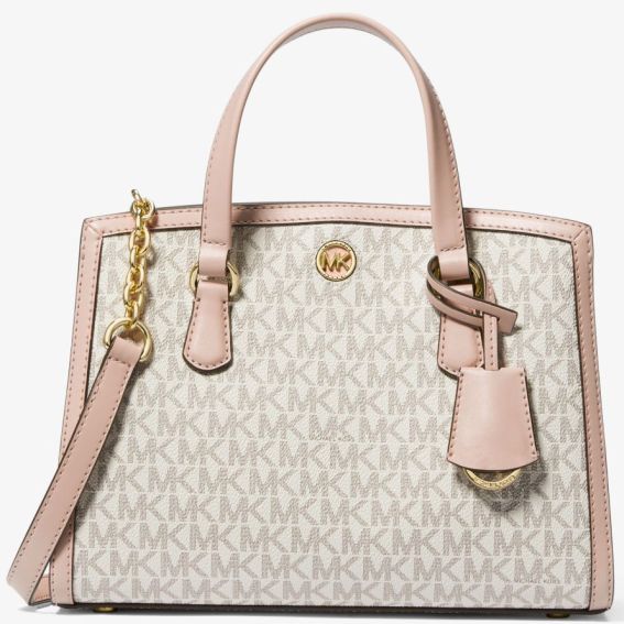 Michael Michael Kors Borsa Chantal Piccola In Pelle Bianca In